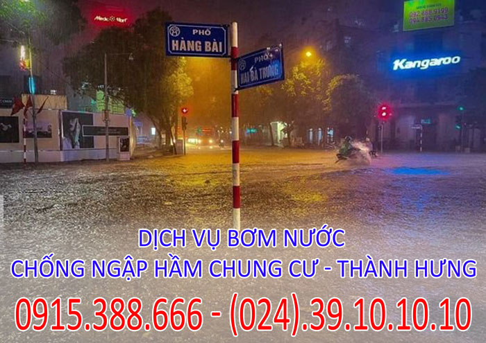 Dịch vụ bơm nước chống ngập hầm chung cư - Thành Hưng