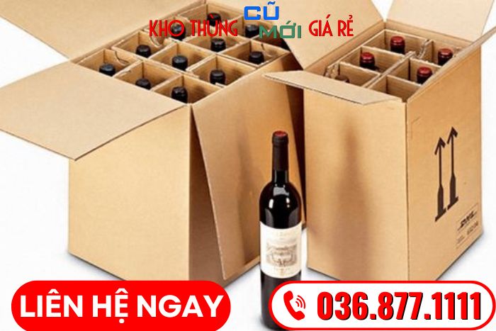 bán thùng carton đựng rượu giá rẻ 